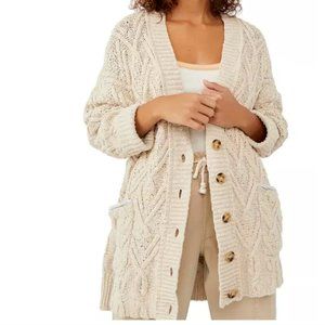 Free People Montana Cable Cardigan Sweater, Size XS